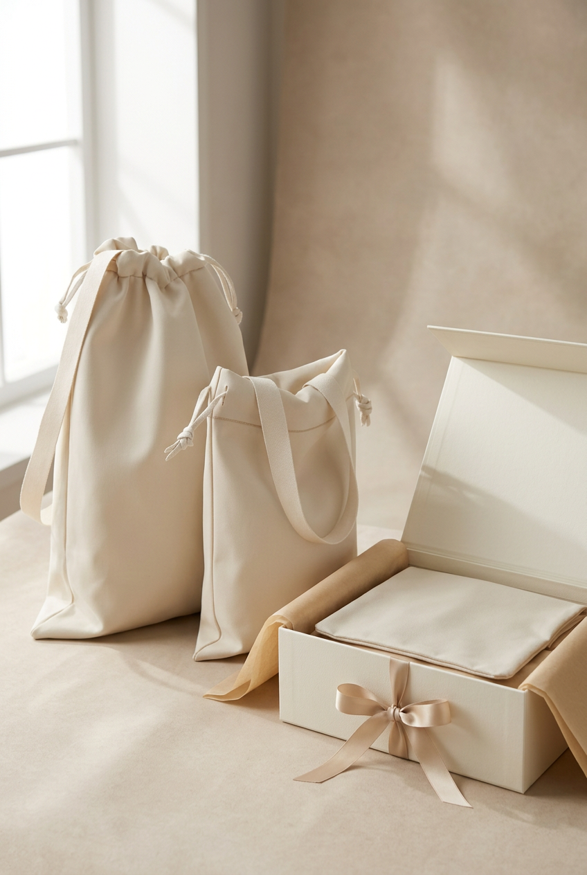 Travel Shoe Organizer Set 🧳 Ivory Drawstring Shoe Bags with Carry Straps | Two Sizes for Beautifully Ordered Getaways 🕊️