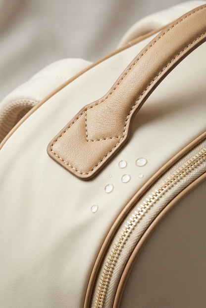 🪶 Premium Travel Backpack | Cream Ivory & Champagne Beige with Organized Packing, Padded Laptop Storage & Refined Weekend Style 🌍