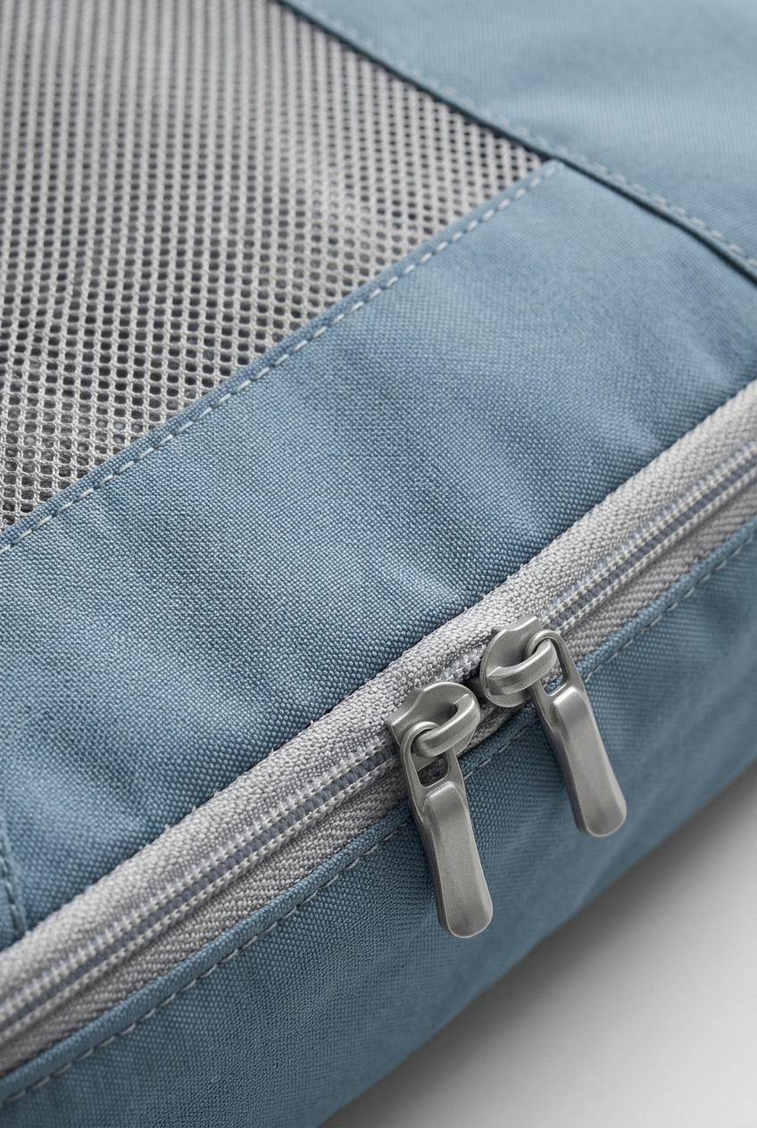 ✈️ Compression Packing Cubes Set | Mist Blue & Pearl Gray Travel Organizers with Mesh Windows, Dual-Zip Compression & Modern Carry-On Style 🗂️