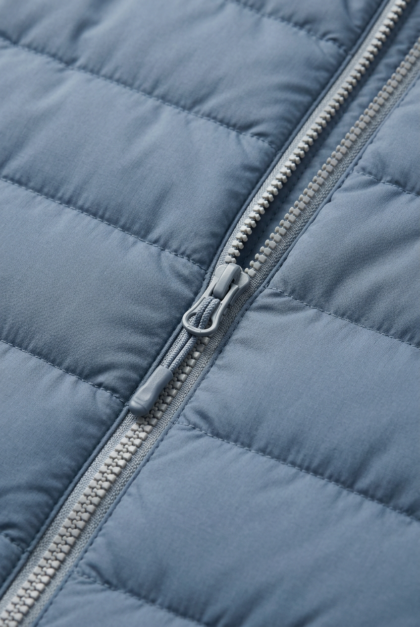 🧭 Thermal Travel Vest | Mist Blue Lightweight Quilted Layer with Stand Collar, Concealed Zip Pockets & City-to-Coast Style ☁️